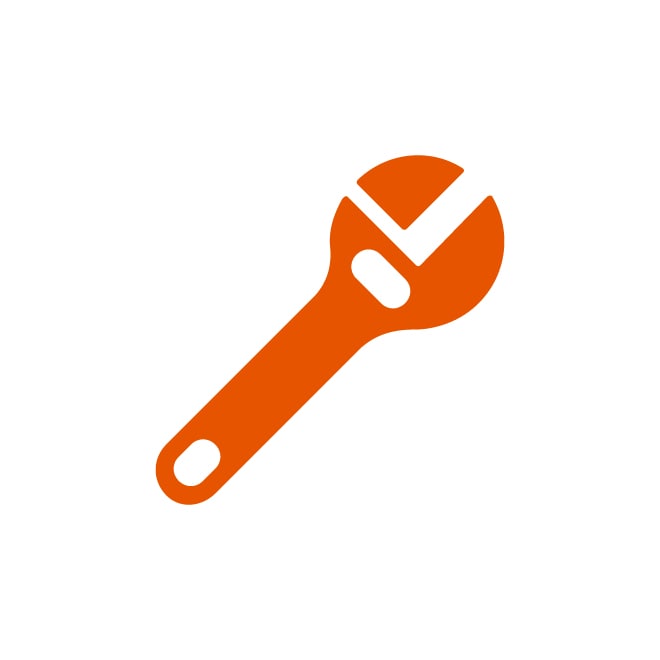 Orange icon of spanner