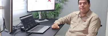 person at desk